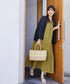 【小倉優子さん着用・洗える・XSサイズ】麻調ピンタックロングワンピース